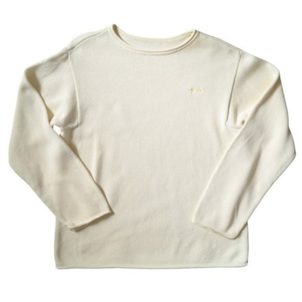 DKNY Vintage Y2K Quiet Luxury Yellow Heavy Knitted Rolled Neck Sweatshirt